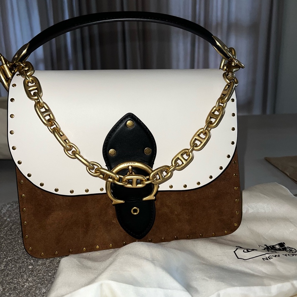 Brown Suede Coach bag